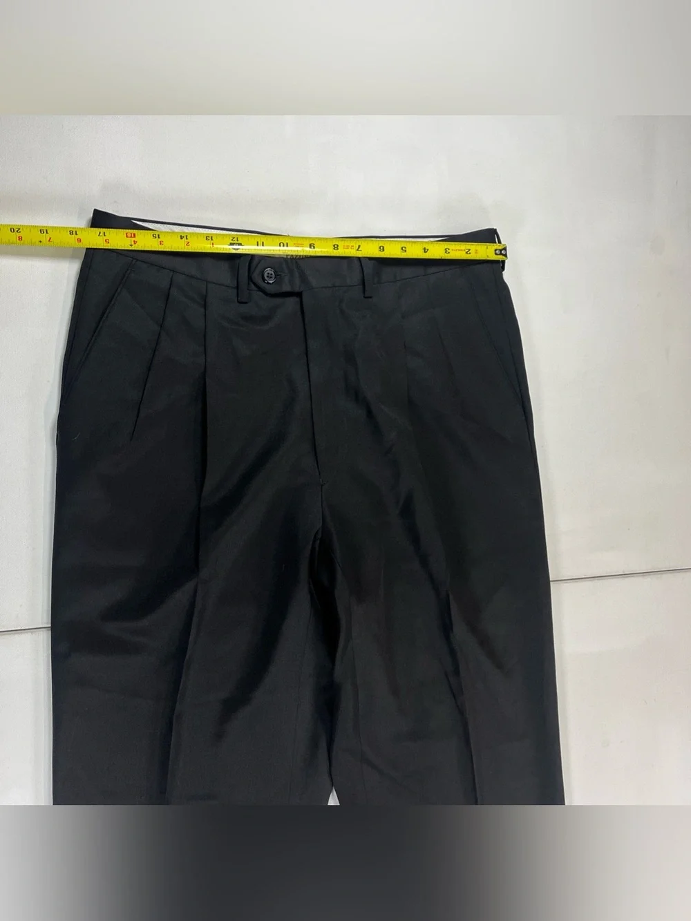 Pazoni Pants Black Wool Made In Italy Dress Trousers Classic Como Men’s 34 X 31
